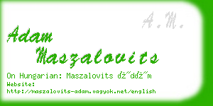 adam maszalovits business card